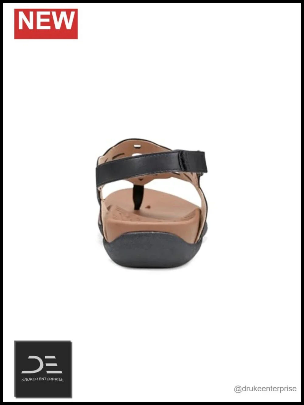 Genuine Leather Slingback Sandals Comfort Footbed Adjustable Hook-and-Loop